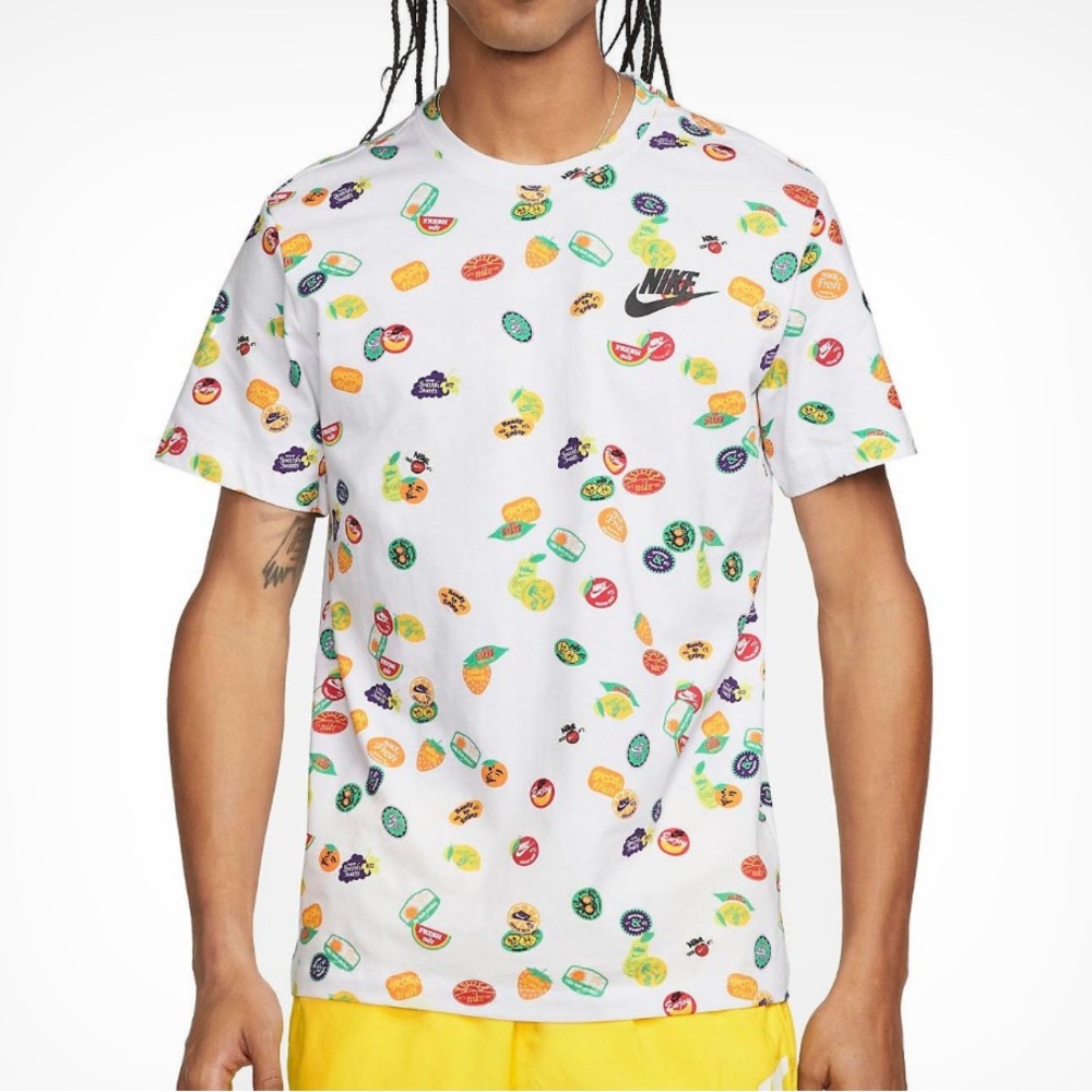 Nike Unisex White Fruit Print Size M